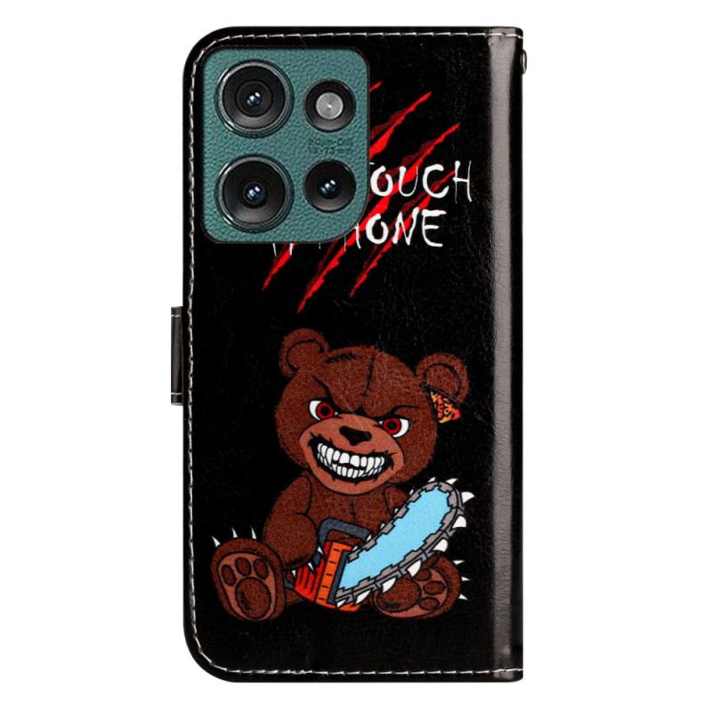 Fliptok Motorola Edge 50 Dühös Medve Szíjjal