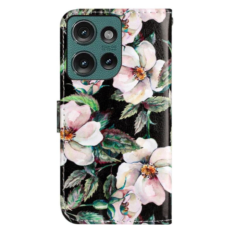 Fliptok Motorola Edge 50 Szíjas Magnóliák