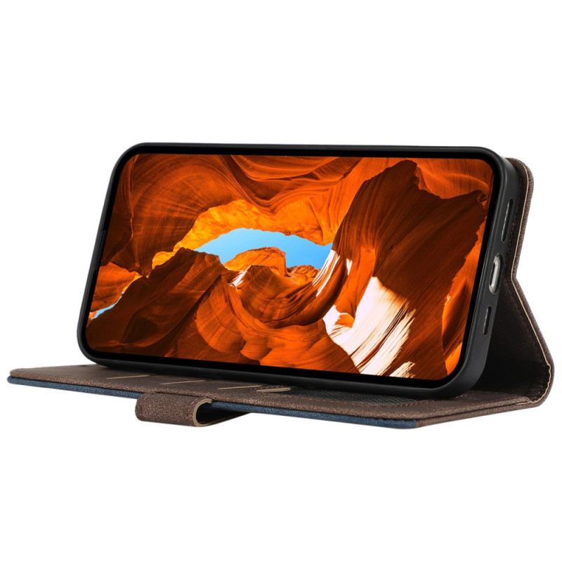 Kinyitható Bőrtok Motorola Edge 50 Kéttónusú Abeel