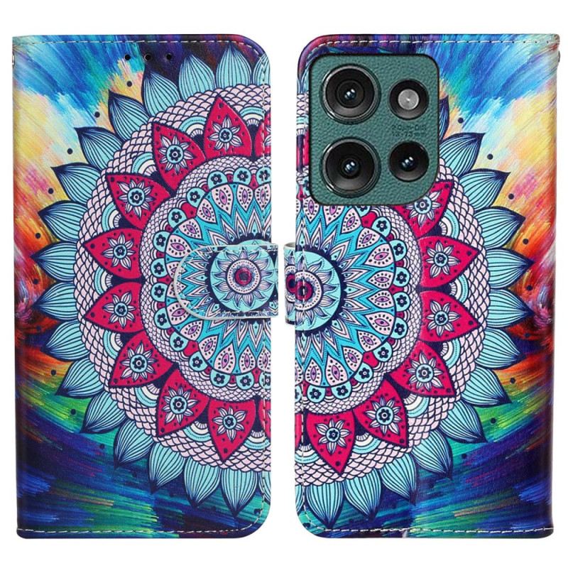 Kinyitható Bőrtok Motorola Edge 50 Prémium Mandala