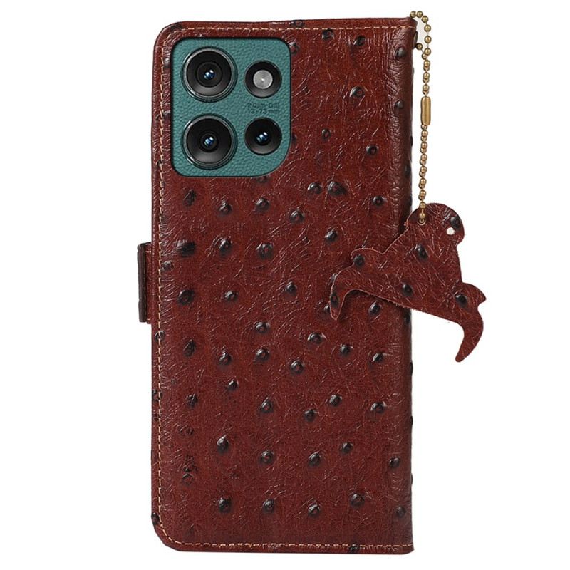 Kinyitható Bőrtok Motorola Edge 50 Rfid Blokkolás És Strucc Textúra