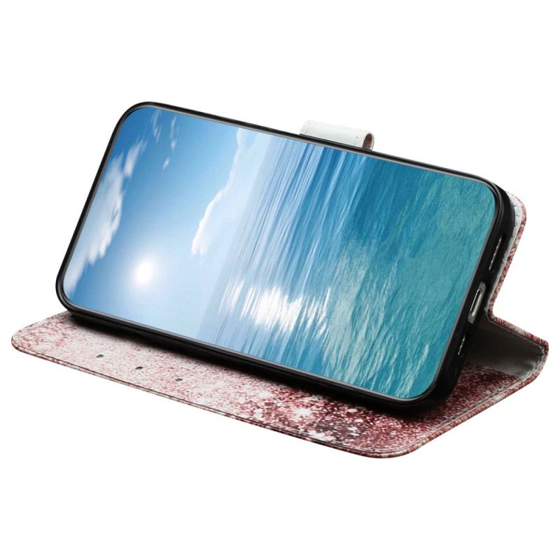 Kinyitható Bőrtok Motorola Edge 50 Rózsarany Márvány