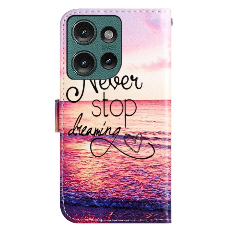 Kinyitható Tokok Motorola Edge 50 Soha Ne Hagyd Abba Az Álmodozást A Szíjjal