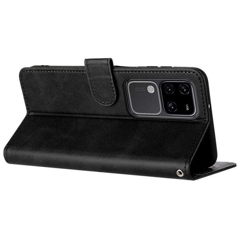 Fliptok Vivo V30 5g Bőrhatású Szíjjal