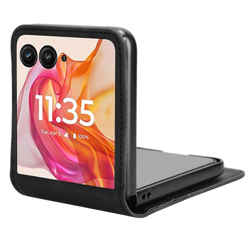 Mobiltelefon Tokok Motorola Razr Plus 2024 Bőr Hatású Kártyatartó