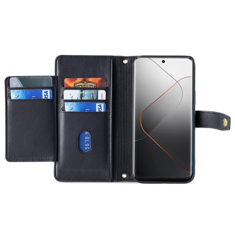 Fliptok Xiaomi 14 Pénztárca Pánttal És Vállpánttal