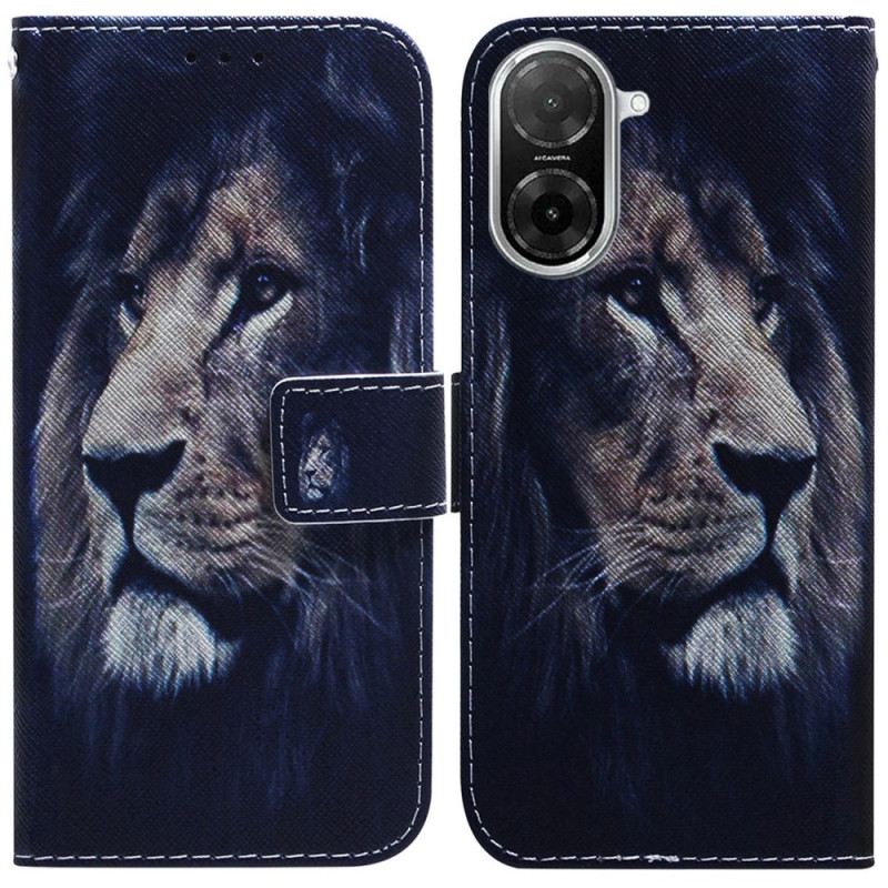 Bőrtok Poco C71 Álmodozó Oroszlán