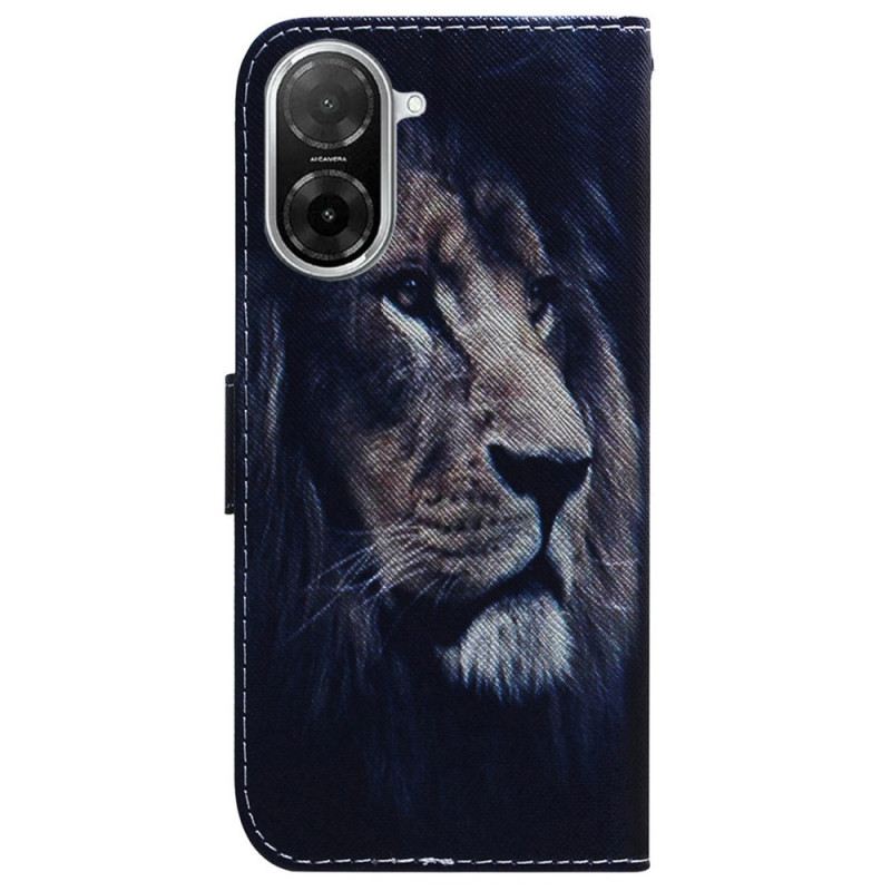 Bőrtok Poco C71 Álmodozó Oroszlán