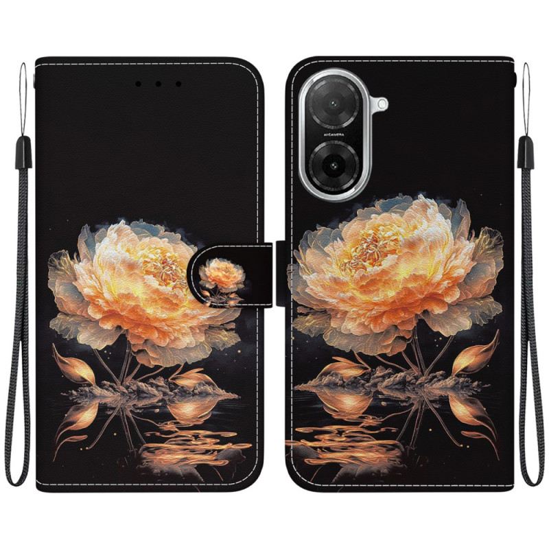 Bőrtok Poco C71 Arany Pünkösdi Rózsa