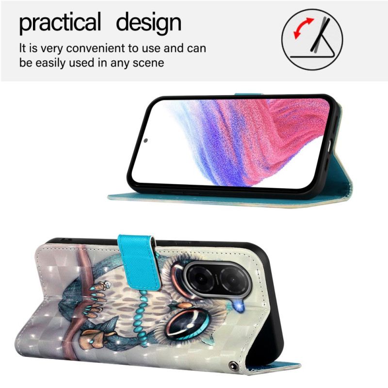 Bőrtok Poco C71 Bagolykisasszony