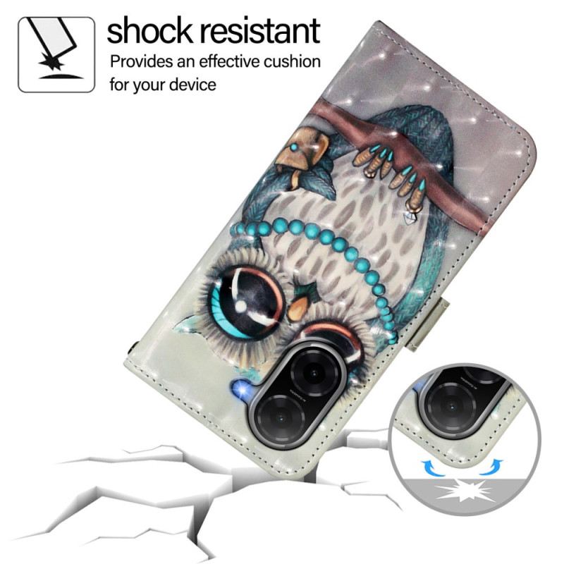 Bőrtok Poco C71 Bagolykisasszony