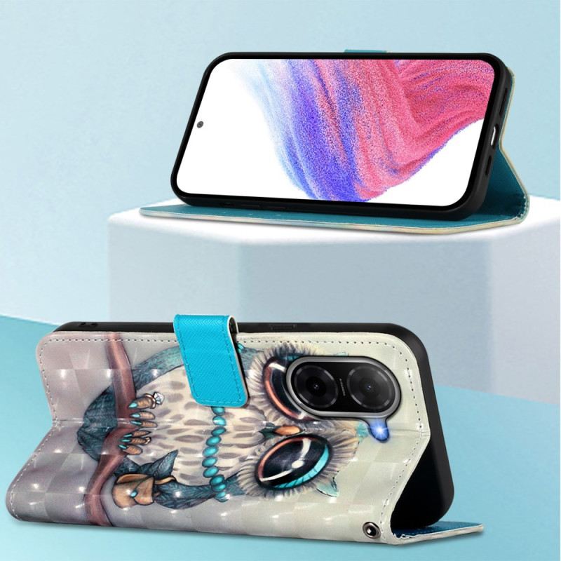 Bőrtok Poco C71 Bagolykisasszony