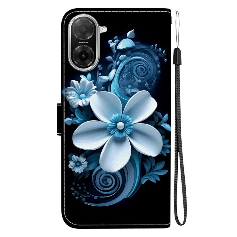 Bőrtok Poco C71 Fekete Orchidea