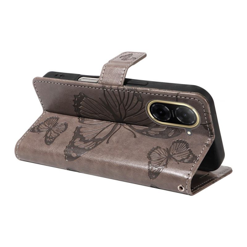 Bőrtok Poco C71 Óriás Pillangók