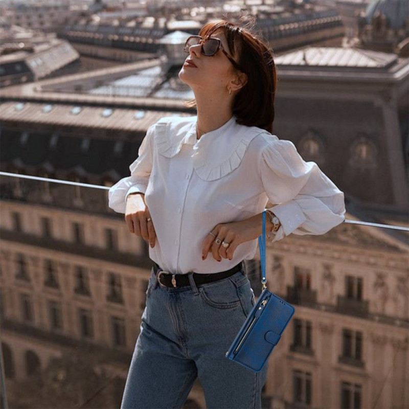 Bőrtok Poco C71 Pénztárca Pánttal