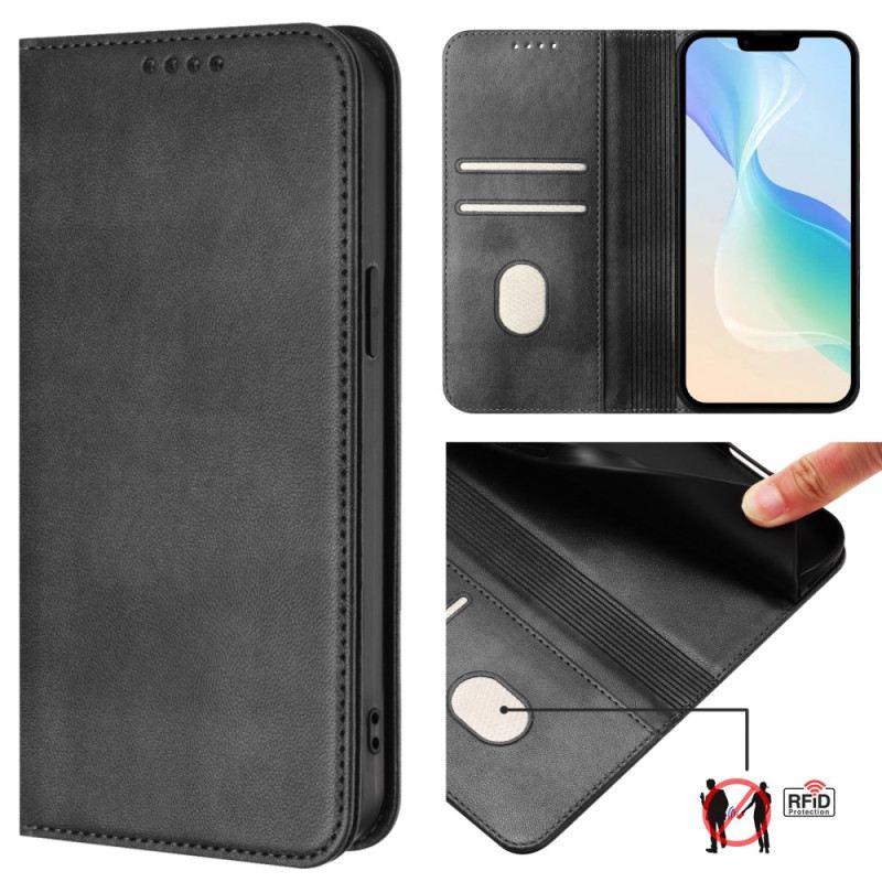 Bőrtok Poco C71 Retró Dizájnú Rfid-védelem