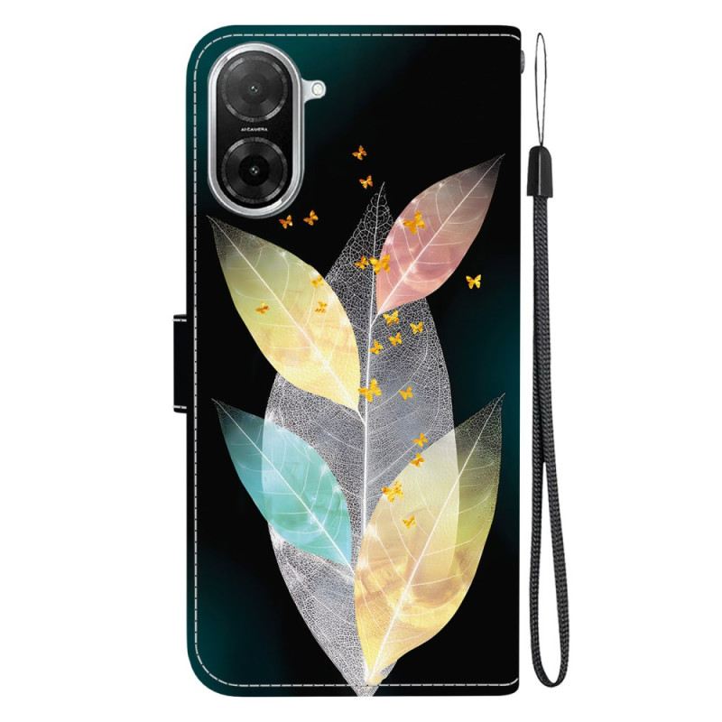 Bőrtok Poco C71 Színes Levelek