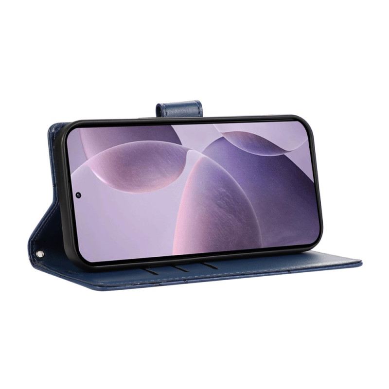 Bőrtok Poco C71 Zsinórok