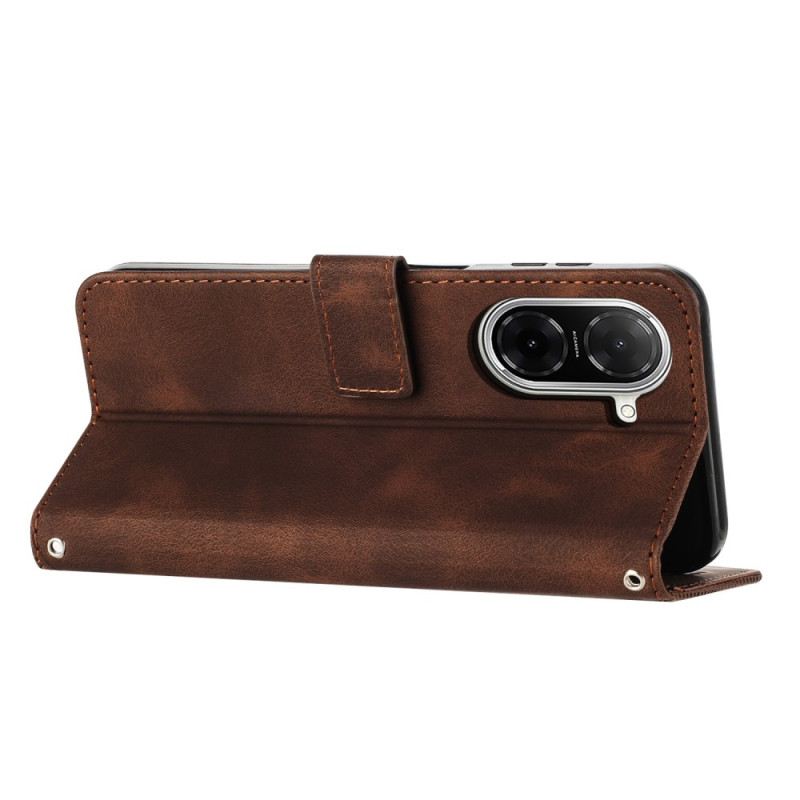 Kinyitható Bőrtok Poco C71 Vonalminta Pánttal