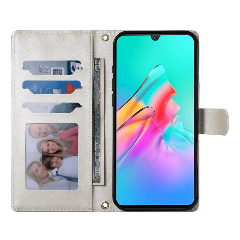 Kinyitható Tokok Poco C71 Steppelt Pánttal És Vállpánttal