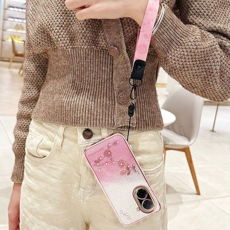 Mobiltelefon Tokok Poco C71 Virágok Strasszok És Kadem Szíjak