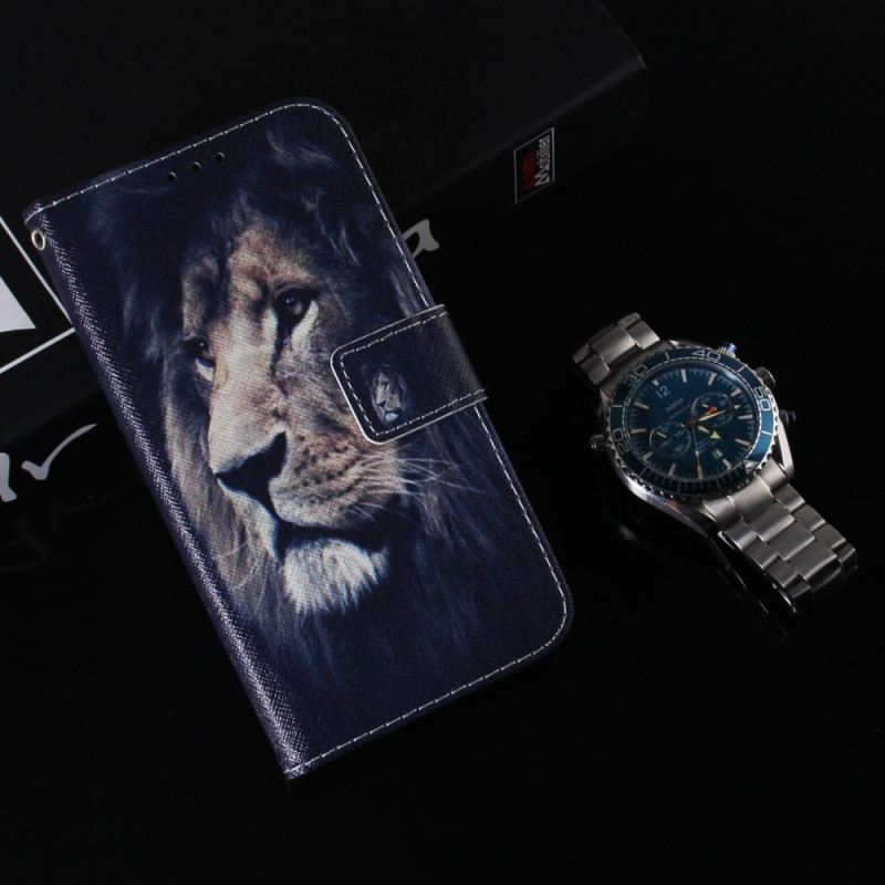 Bőrtok Xiaomi Redmi Note 13 Pro 5g Álmodozó Oroszlán