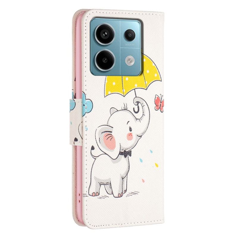 Bőrtok Xiaomi Redmi Note 13 Pro 5g Esernyő És Elefánt