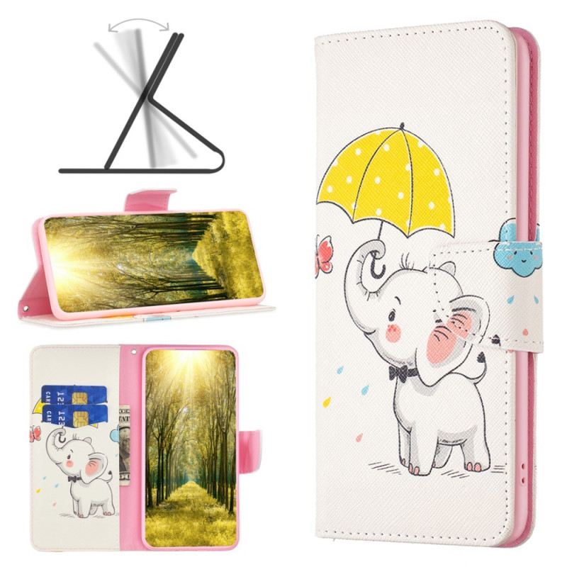 Bőrtok Xiaomi Redmi Note 13 Pro 5g Esernyő És Elefánt