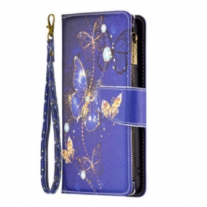 Bőrtok Xiaomi Redmi Note 13 Pro 5g Purple Butterflies Pénztárca