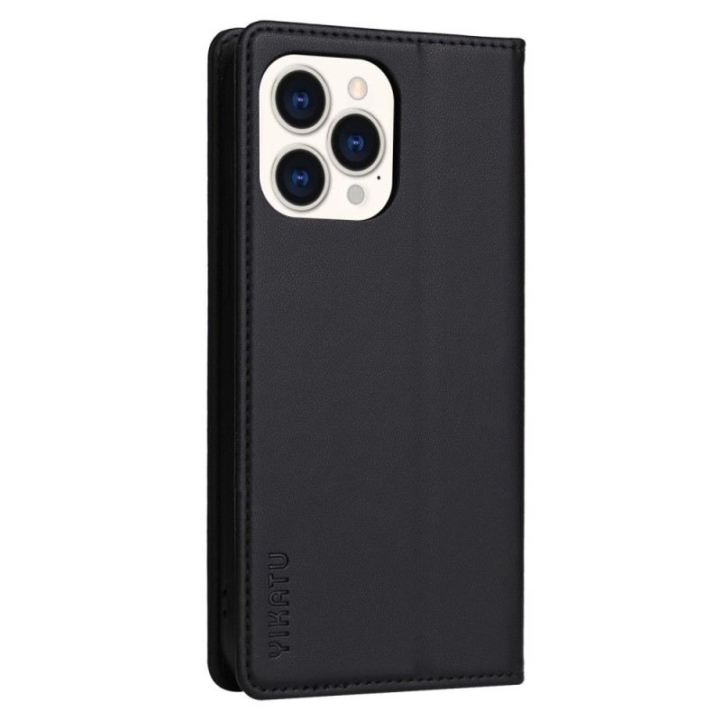 Fliptok iPhone 14 Pro Bőrtok Dekoratív Szegecsek