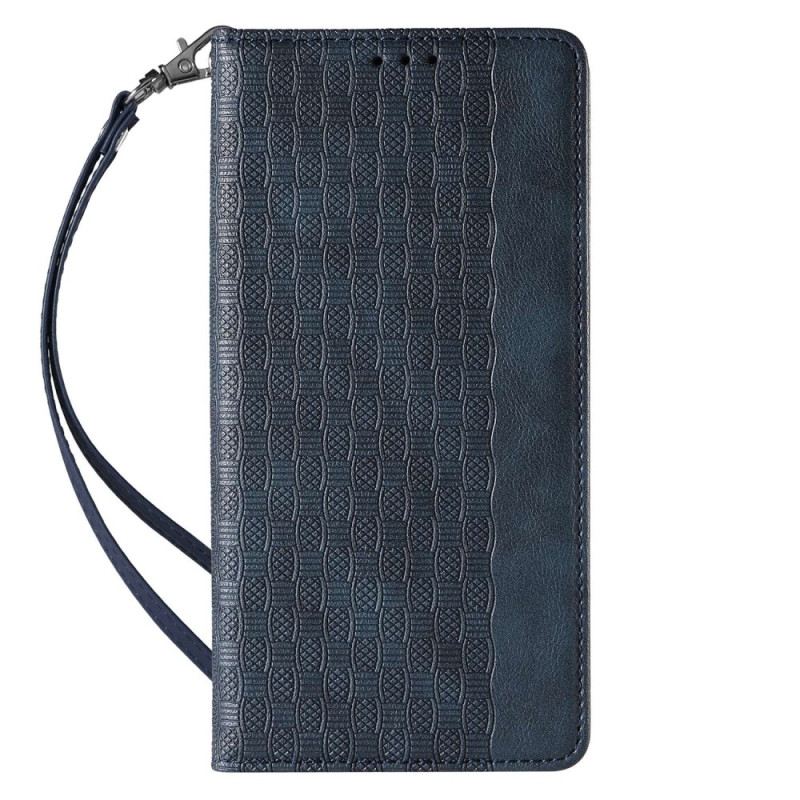 Fliptok iPhone 14 Pro szíjjal Bőrtok Vintage Strappy