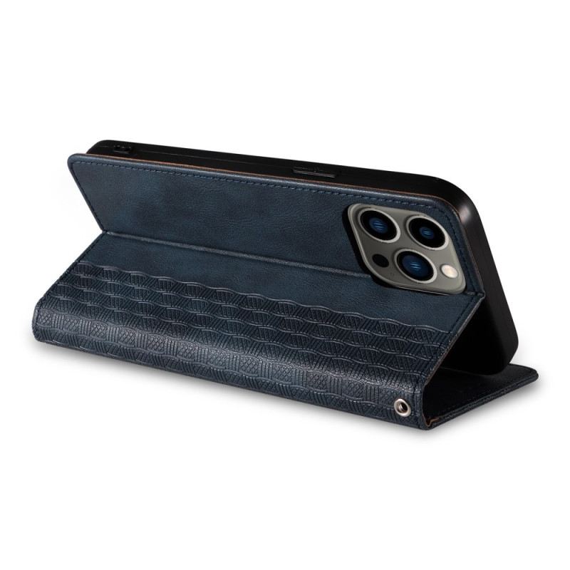 Fliptok iPhone 14 Pro szíjjal Bőrtok Vintage Strappy
