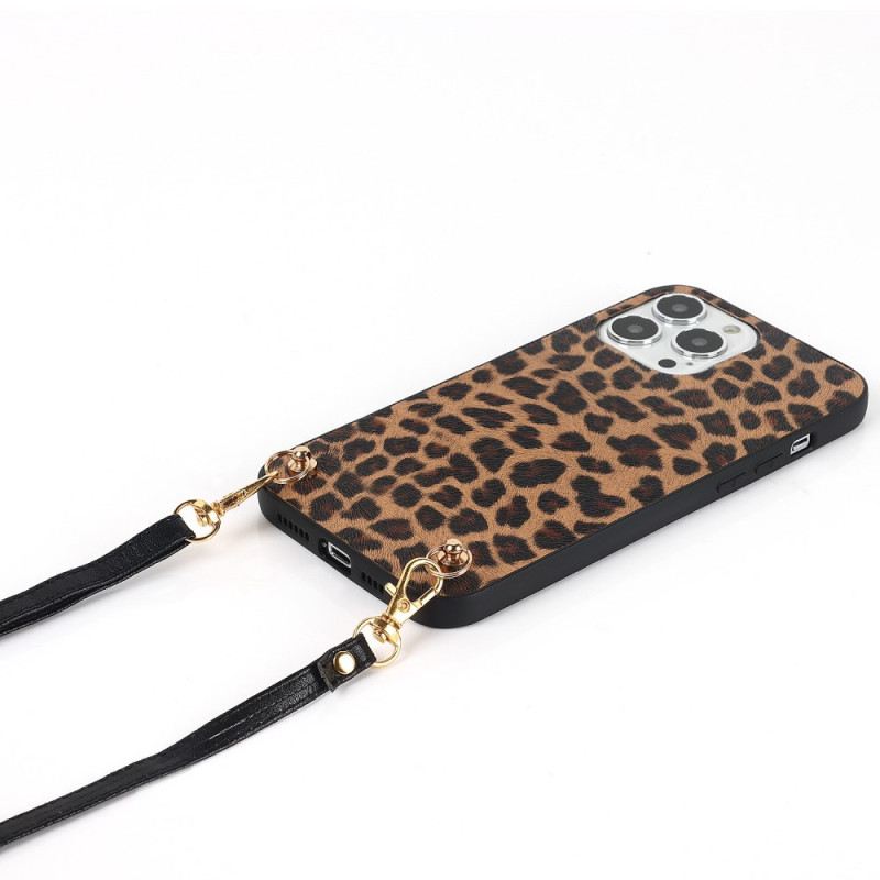 Tok iPhone 14 Pro Leopárd Vállpánttal
