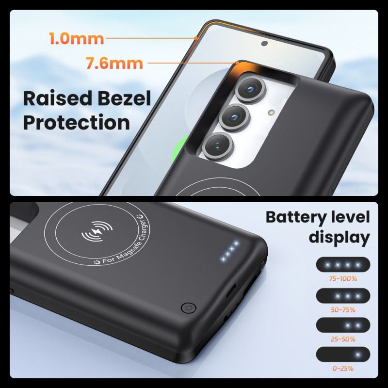 10000mah Külső Akkumulátortok Samsung Galaxy S25 / S24 Készülékhez Mágneses Rögzítéssel