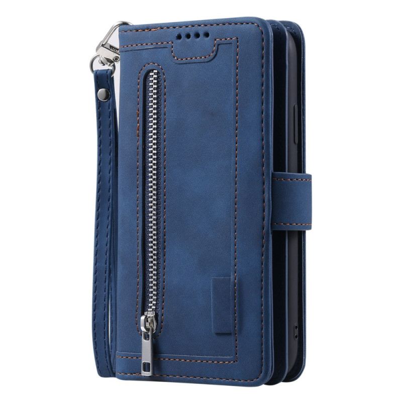 Bőrtok Samsung Galaxy S25 5g 9 Kártyás Pénztárca Nyakpánttal