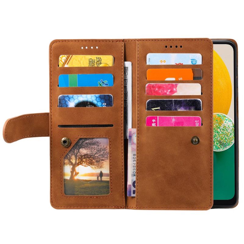 Bőrtok Samsung Galaxy S25 5g 9 Kártyás Pénztárca Nyakpánttal