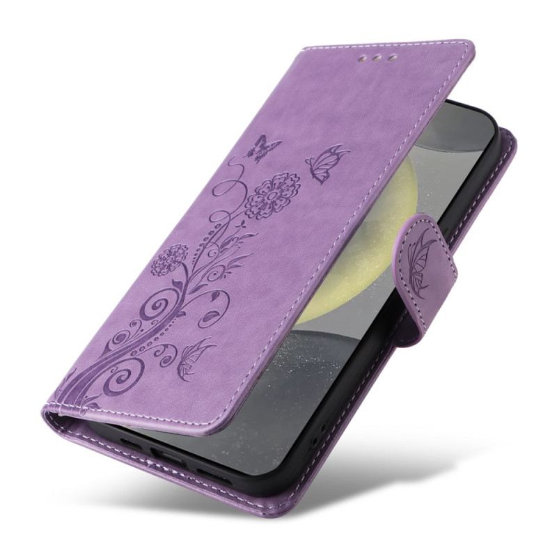 Bőrtok Samsung Galaxy S25 5g Apró Virágok