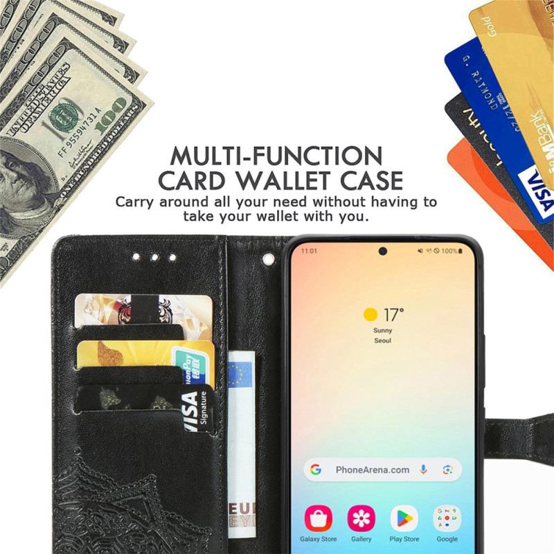 Bőrtok Samsung Galaxy S25 5g Barokk Mandala Nyakpánt