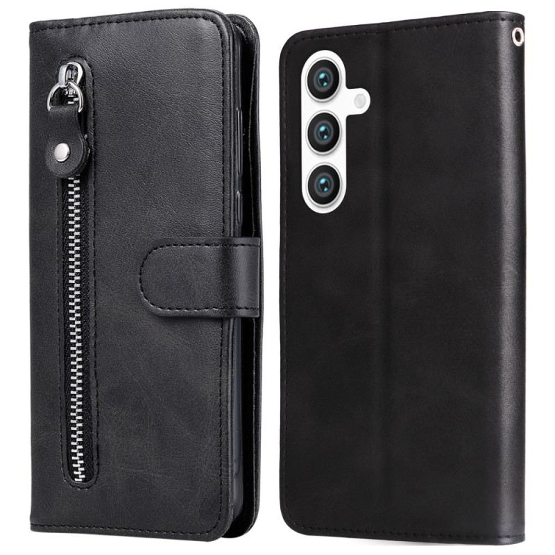 Bőrtok Samsung Galaxy S25 5g Cipzáras Pénztárca