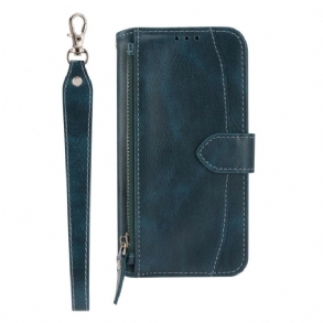 Bőrtok Samsung Galaxy S25 5g Cipzáras Zseb Pánt És Vállpánt