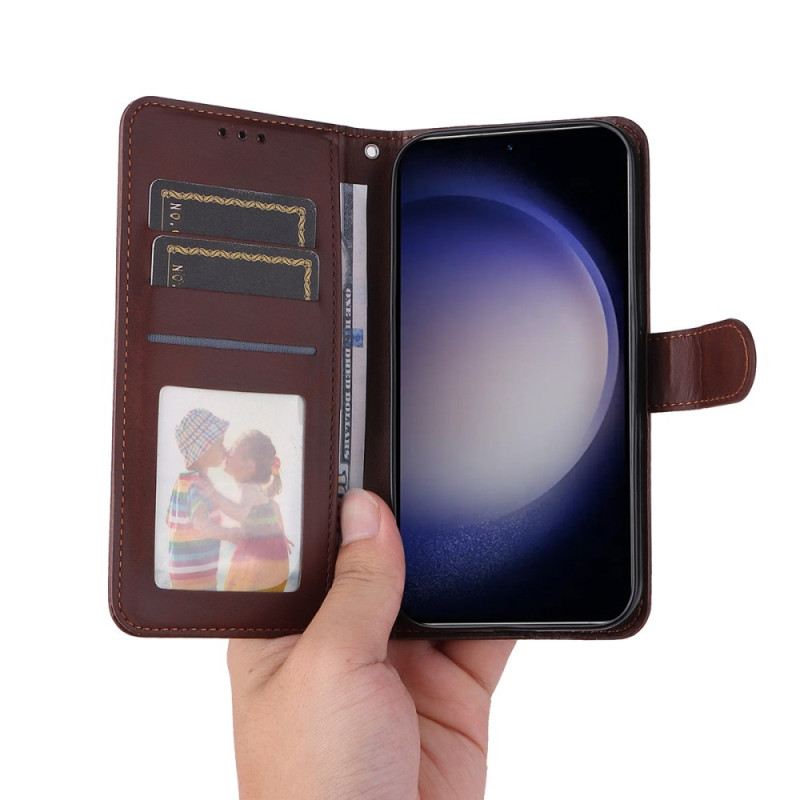 Bőrtok Samsung Galaxy S25 5g Enkay Műbőr Edzett Üveg Képernyővédővel