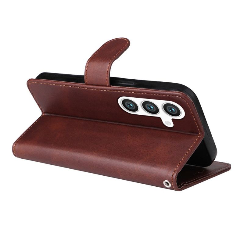 Bőrtok Samsung Galaxy S25 5g Enkay Műbőr Edzett Üveg Képernyővédővel