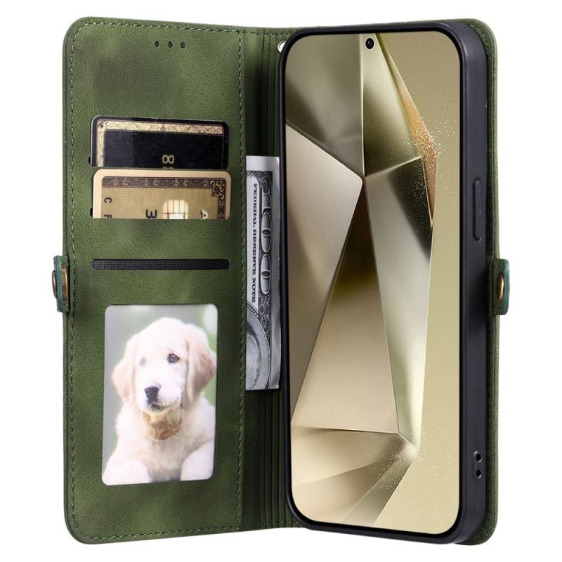 Bőrtok Samsung Galaxy S25 5g Mandala Velúr Hatású