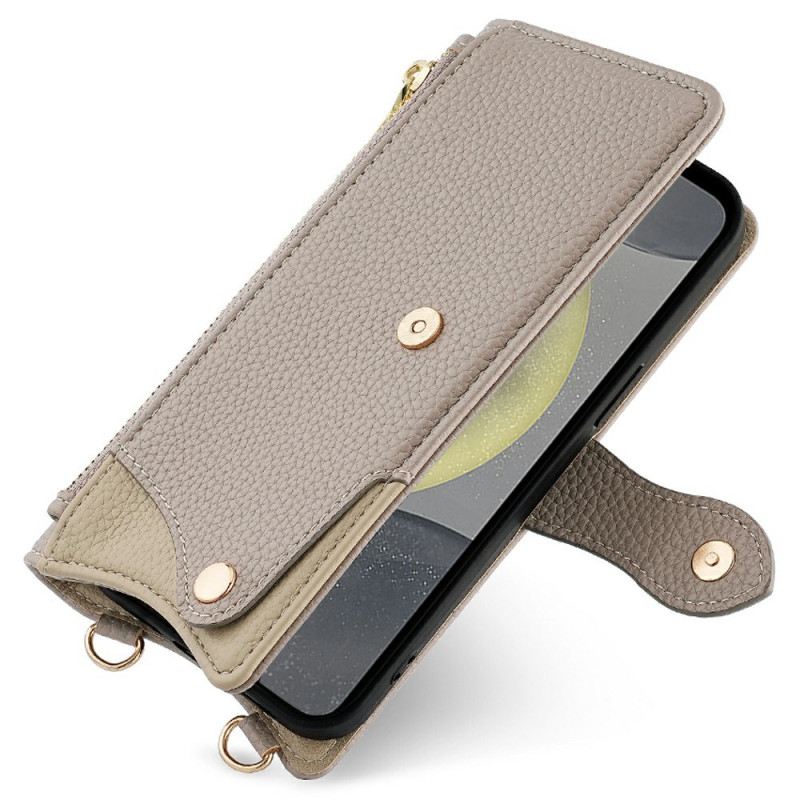 Bőrtok Samsung Galaxy S25 5g Tükör És Lánc