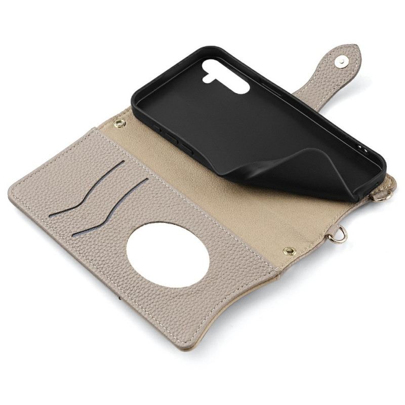 Bőrtok Samsung Galaxy S25 5g Tükör És Lánc