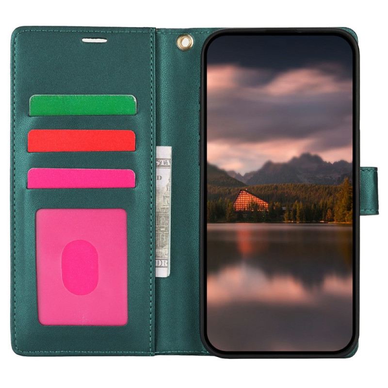 Bőrtok Samsung Galaxy S25 5g Virágmintás Nyakpánt