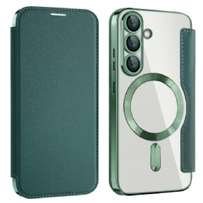 Fliptok Samsung Galaxy S25 5g Bőrhatású Magsafe-fel És Rfid-blokkolással Kompatibilis