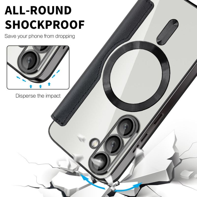 Fliptok Samsung Galaxy S25 5g Bőrhatású Magsafe-fel És Rfid-blokkolással Kompatibilis