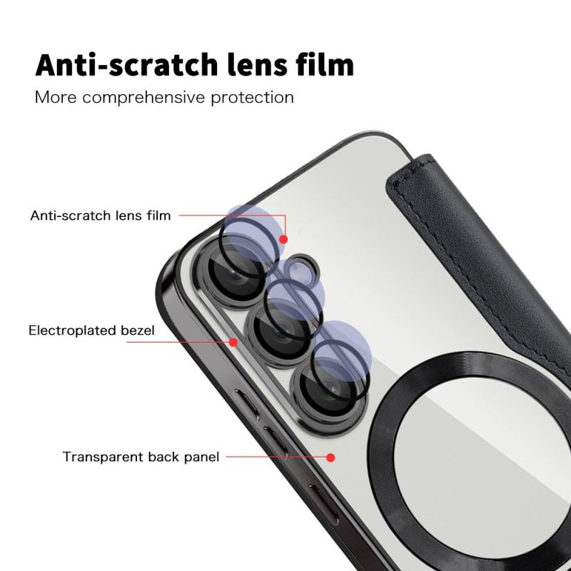 Fliptok Samsung Galaxy S25 5g Bőrhatású Magsafe-fel És Rfid-blokkolással Kompatibilis