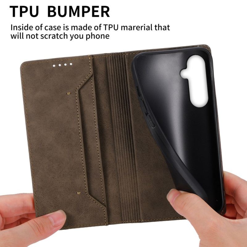 Fliptok Samsung Galaxy S25 5g Rfid-blokkoló Bőrhatású